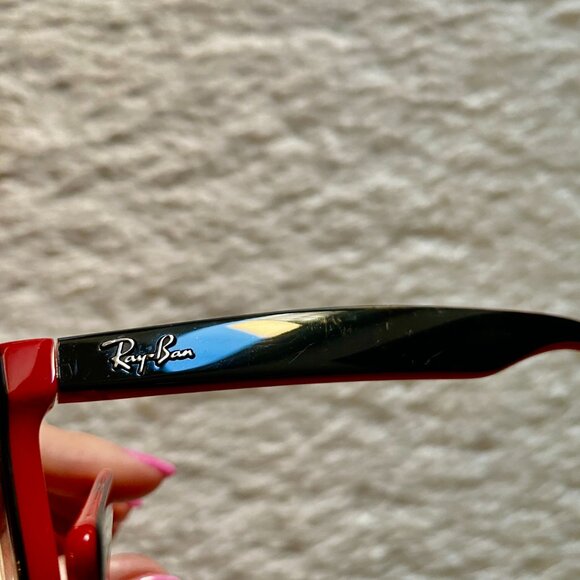 Ray-Ban RB1528 Optics Kids Eyeglass Frames – Polished Black on Red – 46/16~125 - Picture 9 of 16
